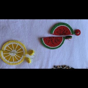 6 for $30 Fruit beaded earrings